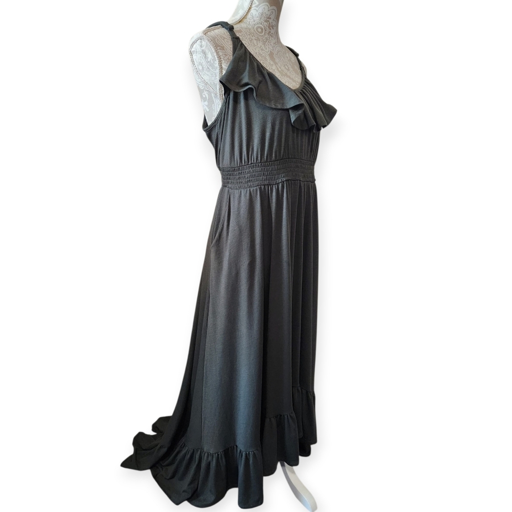 Torrid Moss Green Assymetrical Maxi Dress Size 1X
